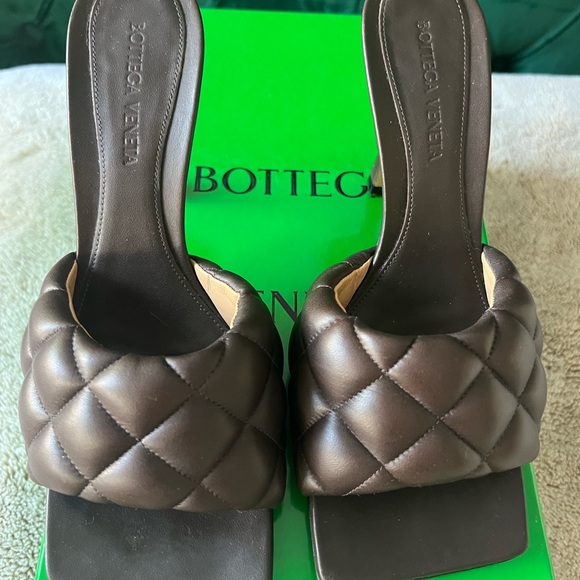 Bottega Veneta lido Quilted Leather Mules Dark brown size 37 IN BOX and DUST BAG - Picture 5 of 11